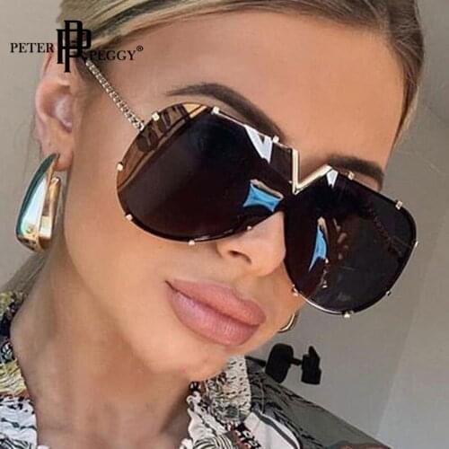 Fashion One Piece Shield Sunglasses For Women Goggles Vintage Oversized Lens Glasses UV400 Hip Hop Punk Men Sunglasses