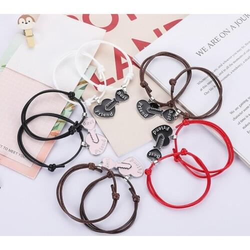 Fashion Best Friends Honey Love Couple Pendant Bracelet 2 Pcs/ Set Broken Heart BFF Good Friends Friendship Jewelry Gift