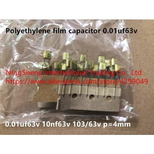 Original new 100% polyethylene film capacitor 0.01uf63v 10nf63v 103/63v p=4mm (Inductor)