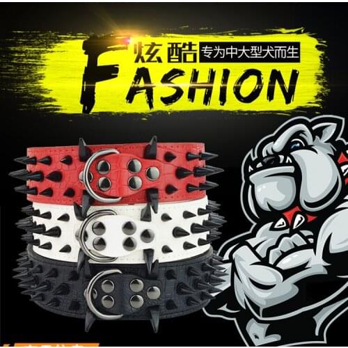 Dog Collar Bully Dog Dog Collar Large Dog Anti-bite Rivet Collar British Bulldog Collar Dog Anti-bite Dog Leash Supplies