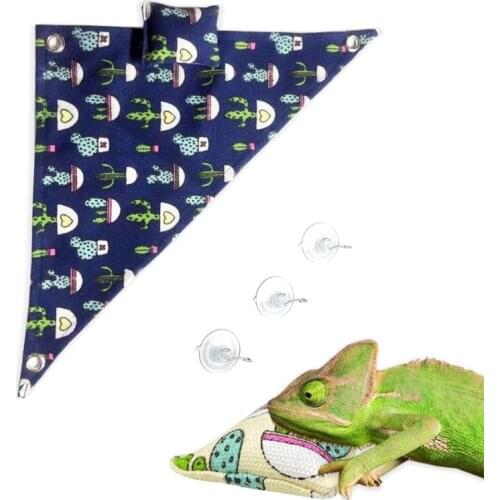 Bearded Dragon Hammock Reptile Corner Canvas Lounger with Hook Suction Cups Habitat Terrariums Decoration Accessories