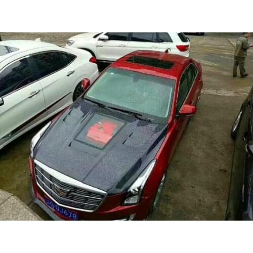 Transparent Glass Carbon Fiber Front Bumper Engine Hood Bonnet Vent Cover For Cadillac ATS / ATSL 2014 2015 2016 2017