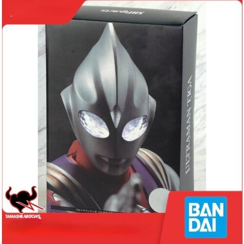 BANDAI SHF Real bone carving Mitsuyuki Giants Ultraman Tiga Compound form Genuine original spot Anime Toys Figure