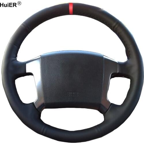 HuiER Hand Sew Car Steering Wheel Cover Red Marker For Kia Sorento 2003 2004 2005 2006 2007 2008 2009 Interior Accessories Parts