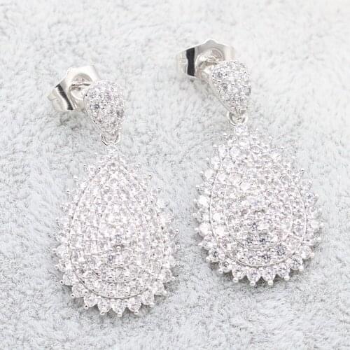 XUTAAYI Popular Style Sterling Silver High Quality Zircon Stone Luxury Daily Wear Silver Earrings