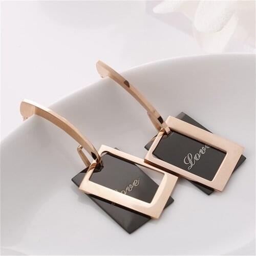 316L Stainless Steel Geometric Element Titanium Steel Earrings Wild Pendant Simple Earrings