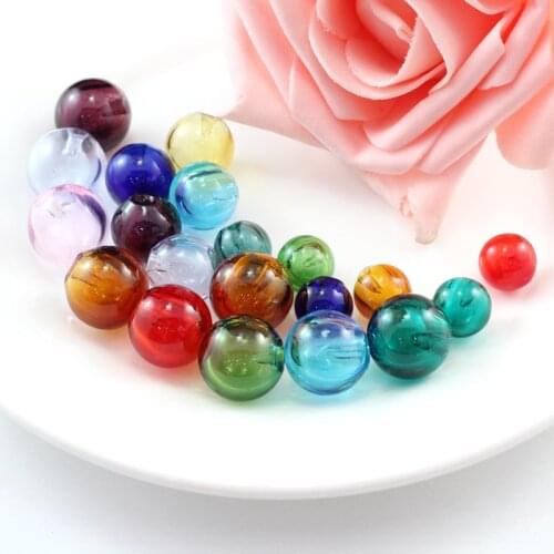 2PCS 10/12/14/16/18/20MM Murano Glass Essential Oil Ball with Diffuser Hole For pendant necklace jewelry finding