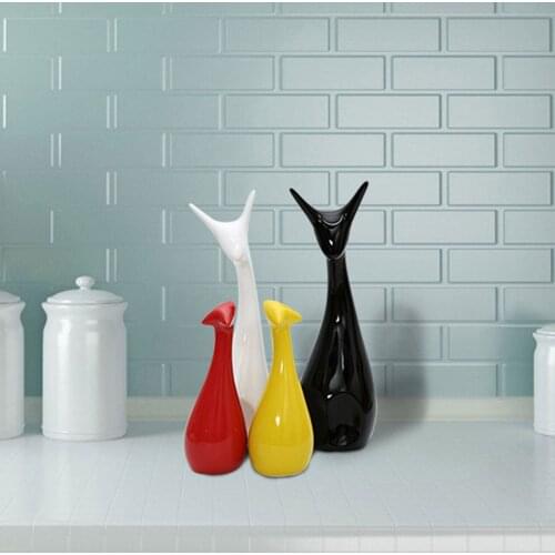 Nordic Ins Ceramic Deer Family Figurines Porcelain Home Decor Animal Ornaments Decorative Cabinet Graceful Miniatures As Gift