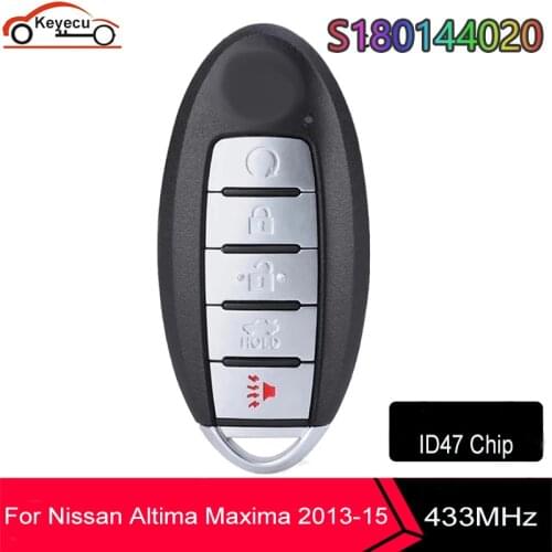 KEYECU S180144020 5 Button Smart Remote Car Key FOB 433Mhz ID47 Chip For Nissan Altima Maxima 2013 2014 2015 KR5S180144014