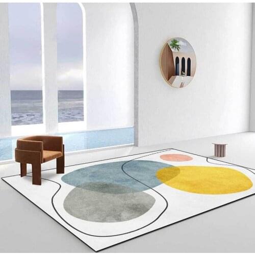 Soft Shaggy Absorbent Carpet Abstract Morandi Blue Yellow Pink Gray Bedroom Bedside Anti Slip Floor Mat Bath Kitchen Door Rugs