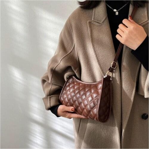 Shoulder Bag Underarm Designer Women Bags Handbag Crossbody Bags for Women Fashion Baguette PU Leather Diamond Lattice Zipper