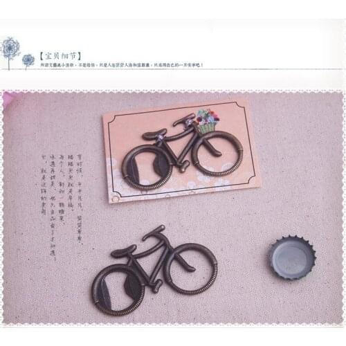 Top-rated 100PCS/LOT vintage bicycle bike shaped wine bottle opener wedding party favor guest gift present