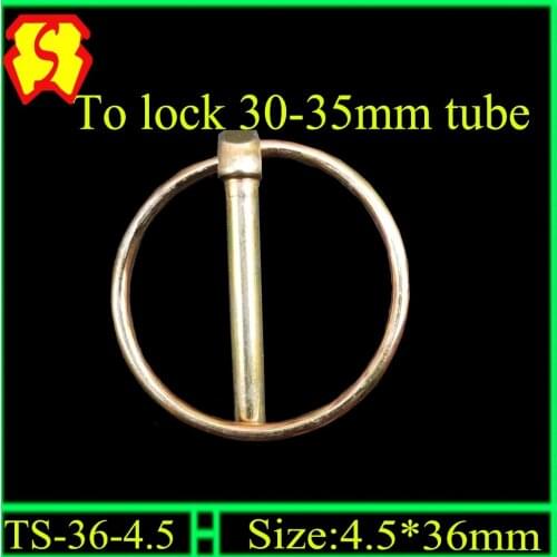 Rotary hoe tine quick lock pin for cultivator locking ring and stainless #304 version