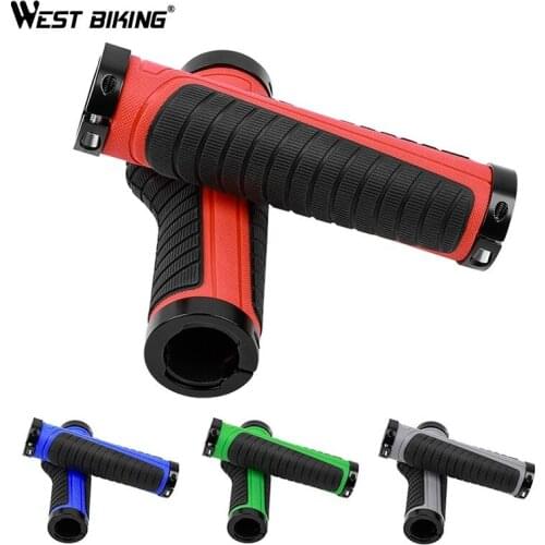WEST BIKING Bike Handlebar Grip 1 Pair Rubber Anti-Skid Ergonomic MTB Cycling Bicycle Grips Bicycles Parts Handlebar Cover