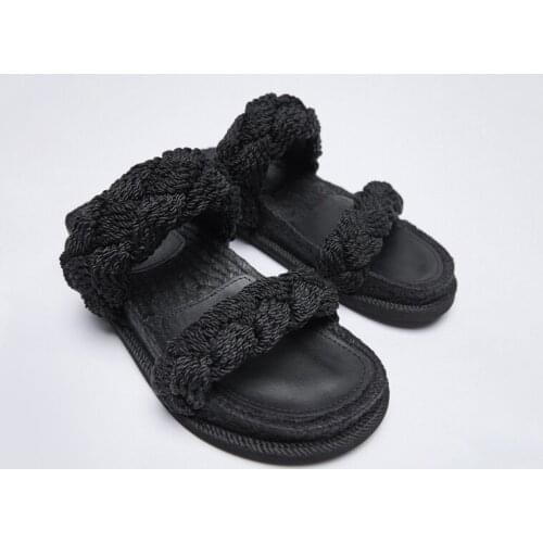 Leisure Womens Slippers 2021 Summer New Net Red Thick-soled Straw Fisherman Shoes Wild Flats Sandals Open Toe Sandalias Mujer