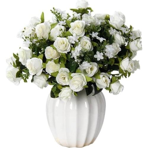1 Bouquet 15 Heads Artificial Rose Flower Home Room Decoration Xmas Party Decor