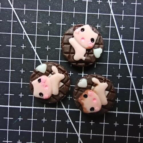 1pcs/lot Resin flat back cat 17mm Ornaments Micro landscape Ornaments Creative Home Gardening Decorations