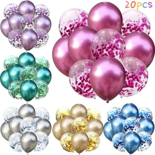 20pcs Balloons Confetti Set Party Birthday Wedding Decorations New Year Decor Helium Globos