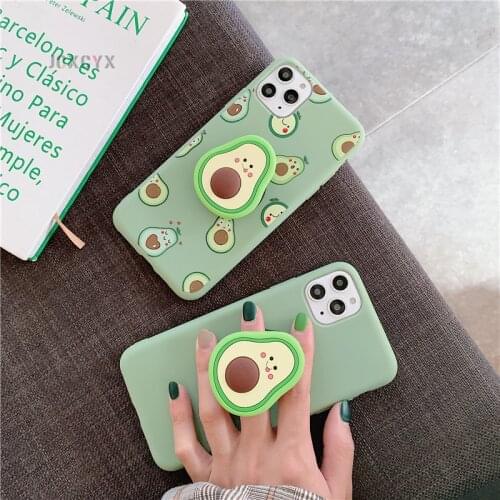 3D Cut Cartoon Fruit Avocado Soft Silicone Phone Case for Iphone XR Xs Max 12mini 12Pro 11 Pro Max 7 8 Plus Holder Cover Gift
