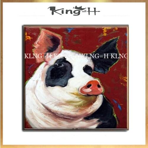 Abstract Art Handpainted Pig Oil Painting Modern Animals on Canvas For Living Room Decor Wall Art Wall Pictures Craft