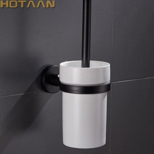 Free Shipping Brand New Toilet Brush Holder,Matte Black Finish Stainless Steel,Square Bathroom Accessories YT-10912-H