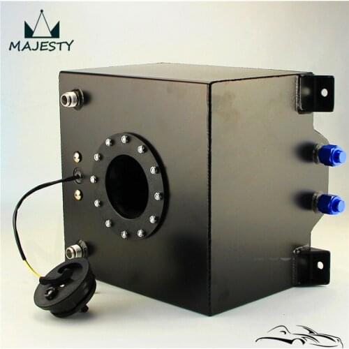 5 Gallon 19 Liter Racing Drift Fuel Cell Tank Polished Aluminum W/ Level Sender Black