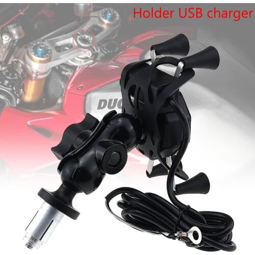 GPS Navigation Mobile Phone Mount Bracket Holder Motorcycle Accessories Universal for 22mm 7/8" / 28mm 1 1/8" Handlebar