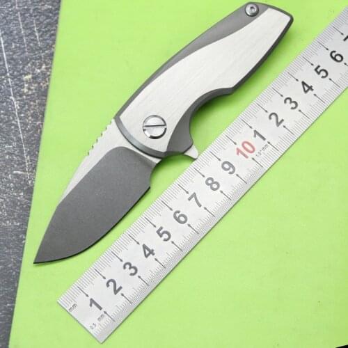 HY90P-nuclear Knife D2 Steel Blade Bearing TC4 Titanium Handle Outdoor Hunting Camping Fruit Knife survival EDC Tool