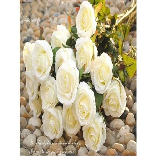 New Styles Artificial Rose Silk Craft Flowers Real Touch Flowers For Wedding Christmas Room Decoration 10 Color Cheap Sale