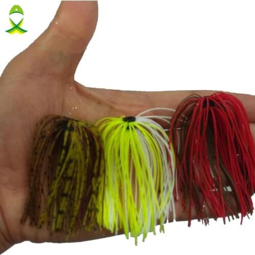 JSM 20 pcs/lot mixed Color Silicone Skirts for Spinnerbait Jigging Lures Fly Tying lifelike fishing lures