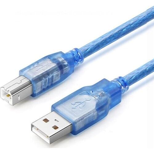 200pcs transparent blue 5FT 10FT 0.5M/1M/1.5M/3M USB 2.0 Printer Cable Type A to B Male High Speed Scanner Data Cord
