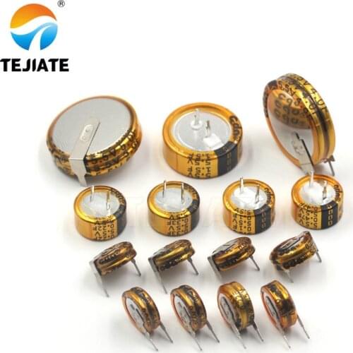 2PCS 5.5V 4F H Style Horizontal Super Capacitor Farah Capacitor Double Layer Capacitor Low ESR Fast Charge Long Life