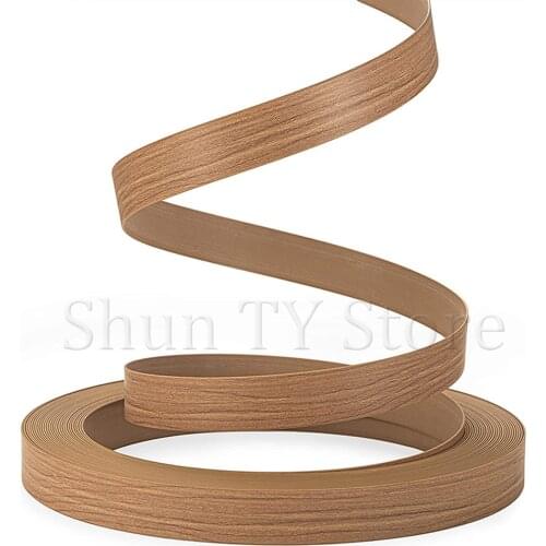 Wood Veneer Edge Banding, Preglued Flexible Wood Tape Iron on with Hot Melt for Cabinet Furniture Restoration（Brown Wood