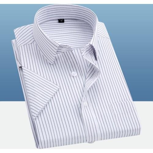 Men Short Sleeve shirt Mens Casual Shirt Striped Shirt ma Chemise Homme Summer shirt New Fashion Square Collar mens blouse