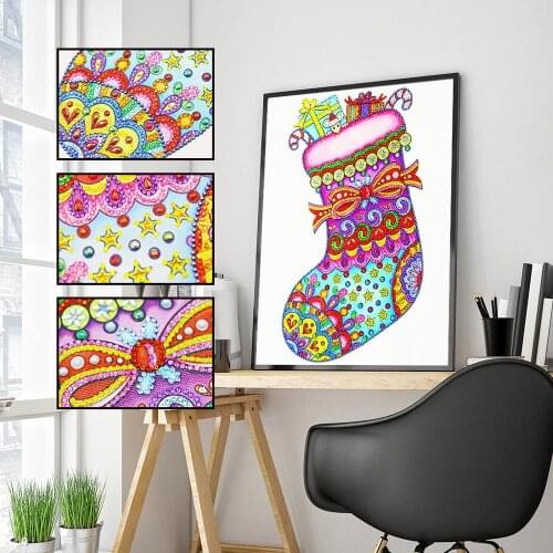 5D diamond painting DIY shaped crystal diamond embroidery kit Christmas socks home decoration crafts ornaments hanging p