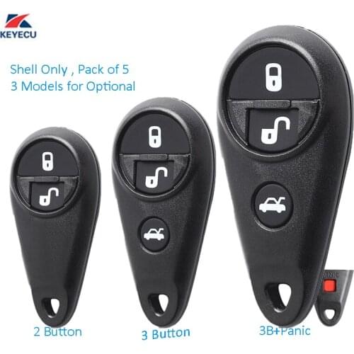 KEYECU Pack of 5, Replacement Remote Key Shell Case Fob for Subaru that use NHVWB1U711 (3 Models for Optional)