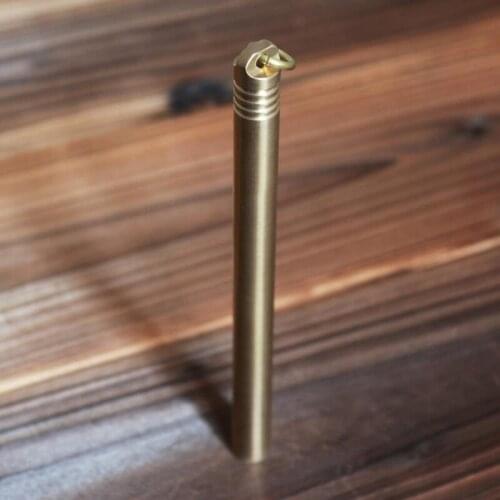 Sophisticated Handmade Brass Signature Pen Set 0.5mm black ink Copper Retro Gel Pen Tactical Pen Self Defense EDC As Gift