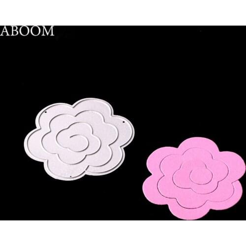 ABOOM New Metal Rose Flower Cutting Dies Stencils For DIY Scrapbooking Photo Album Decoration Embossing Paper Card Die Cut Mold