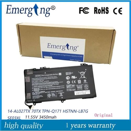 11.55V 3450MAH New Original Laptop Battery SE03XL for HP 14-AL027TX 70TX TPN-Q171 HSTNN-LB7G