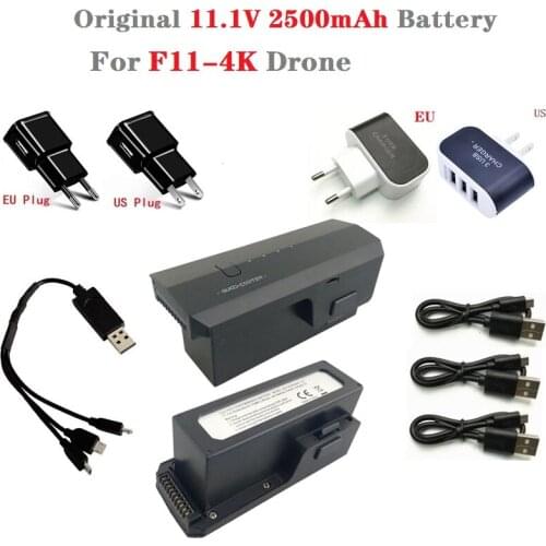 Original F11-4K Drones Battery 11.1V 2500mAh Battery Charger Sets for F11-4K 5G Wifi FPV GPS RC Quadcopter Spare Parts