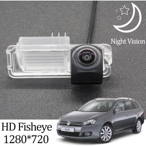 Owtosin HD 1280*720 Fisheye Rear View Camera For volkswagen VW golf MK6 MK7 2009-2020 Car Reverse Parking Accessories