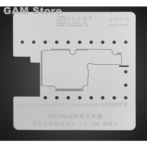 For iPhone XS XSMax Middle Layer Board BGA Stencil Reball Solder Ball Tin Plant Net Steel Mesh Amaoe Square Hole Big Hand Versio