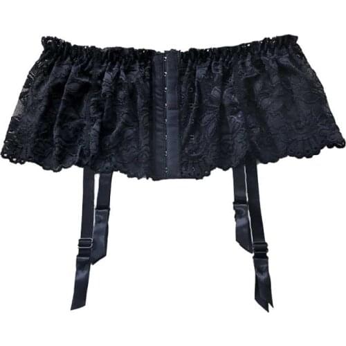 Sexy Full Hasp Thigh-High Garters Women Sexy Lace Transparent Underwear Plus Size Waist Adjustable Suspender Belt For Stockings