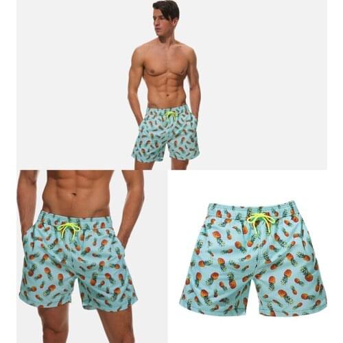 Hot kf-Mens Slim Fit Quick-Drying Swimming Shorts Swimming Shorts Mens Swimsuit Lining Mesh Pants Green