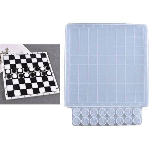 Chess Board Silicone Molds Chess Board Resin Mold Set Chess Board for DIY Jewelry Making Family Board Games Table Ornament