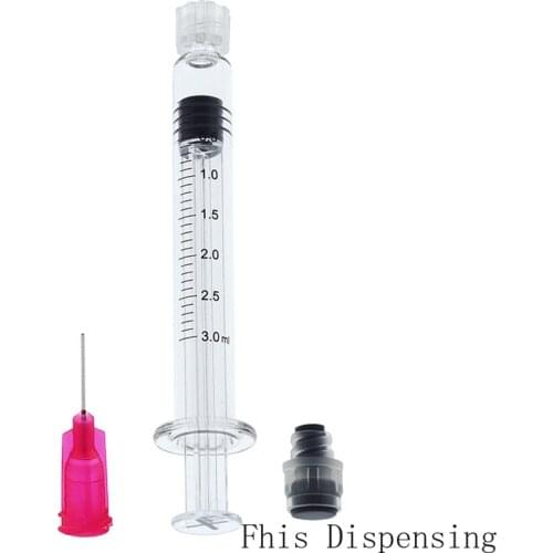 3ml Luer Lock Syringe (Gray Piston) with 25G Needle Reusable Pack of 2