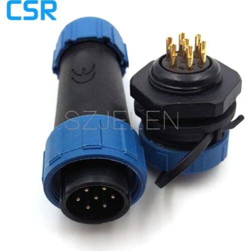 SY1710, 7 pin waterproof connector, IP68, LED panel mount plug and sockets, Power cable 7 pin connector
