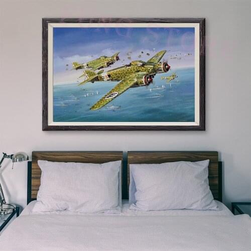 T015 War Plane Flight Operations Retro Classic Painting 38 Custom Silk Poster Home Deco Wall Art Christmas Gift