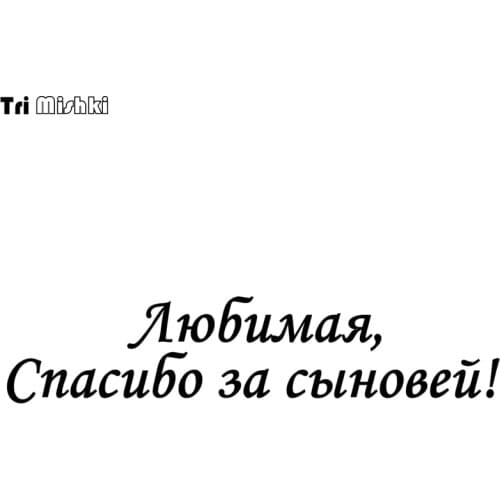 Tri Mishki HZX718# 60*13cm Beloved, Thanks for the sons! funny car stickers Windscreen Vinyl Decals Accessories Car Sticker