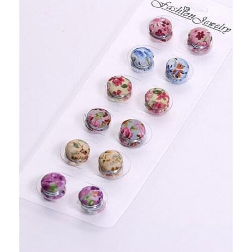WEIYU 12pcs Fabric Magnetic Buckle Headscarf Abaya Magnetic Hijab Scarf Magnet Pin Muslim Headdress Clothing Accessories